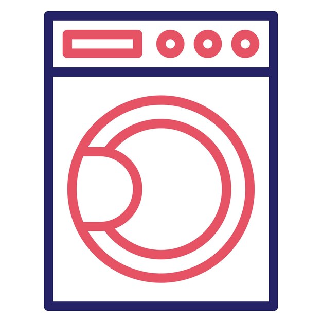 Ilustración vectorial del icono de la lavadora inteligente del conjunto de iconos de la casa inteligente