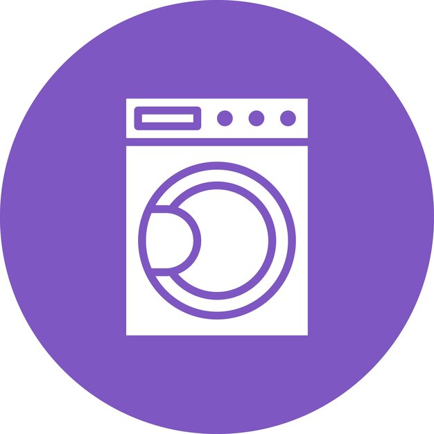 Ilustración vectorial del icono de la lavadora inteligente del conjunto de iconos de la casa inteligente