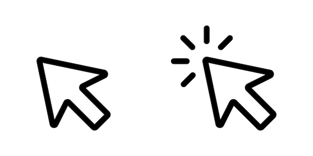 Ilustración vectorial del icono de la línea del cursor Estilo de moda aislado en el icono del puntero de fondo
