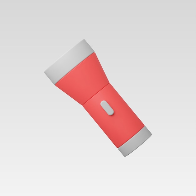 Ilustración vectorial del icono de la linterna de mano 3d realista