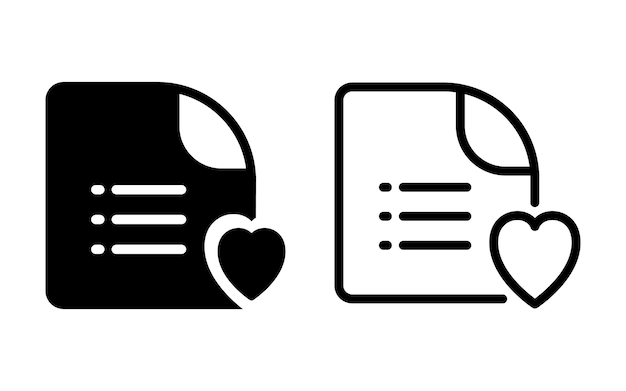 Ilustración vectorial del icono de la lista de deseos o la lista de comprobación