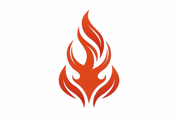 Ilustración vectorial del icono de la llama de fuego aislada en fondo blanco