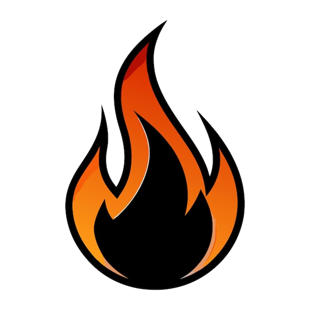 Ilustración vectorial del ícono de la llama de fuego