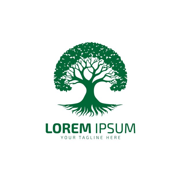 Ilustración vectorial del icono del logotipo del árbol Abstracto Silueta del logotipio del árbol Árbol árbol verde aislado sobre fondo blanco