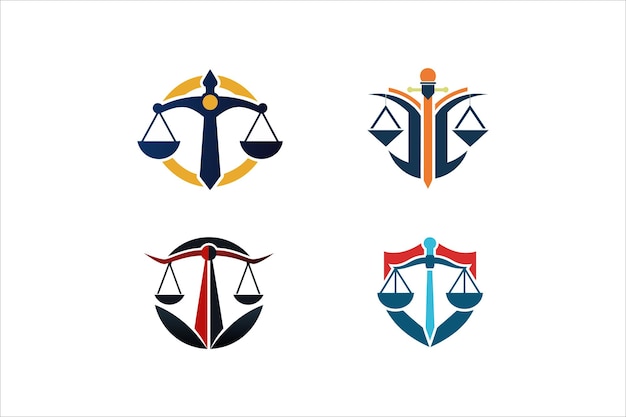 Ilustración vectorial del icono del logotipo del bufete de abogados minimalista