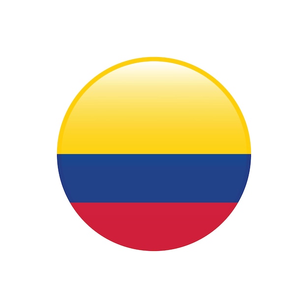 Ilustración vectorial del icono del logotipo del círculo de la bandera de Colombia