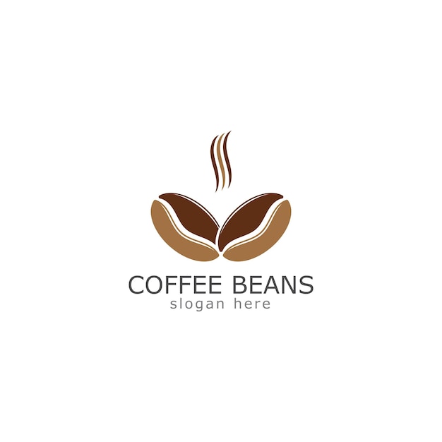 Ilustración vectorial del icono del logotipo de los granos de café