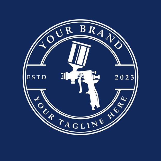 Ilustración vectorial del icono del logotipo de la pistola de pintura de pulverización