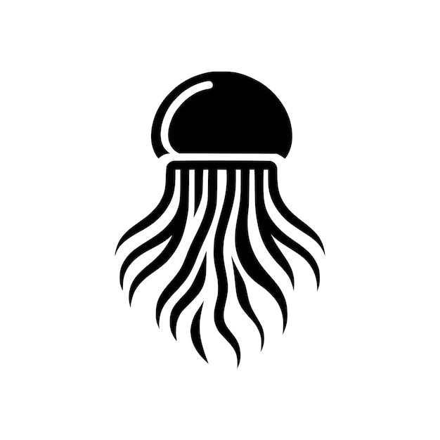 Vector ilustración vectorial del icono del logotipo de la silueta de la medusa