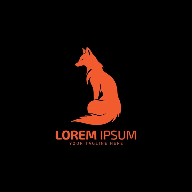 Ilustración vectorial del icono del logotipo del zorro o el lobo Ilustración de plantilla de diseño