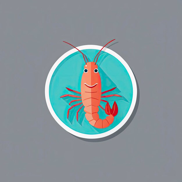 Ilustración vectorial del icono de los logotipos de los camarones