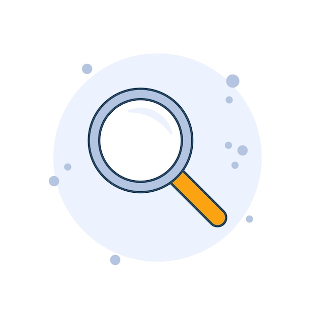 Ilustración vectorial del icono de lupa de dibujos animados Lupa de aumento Concepto de signo de búsqueda de lupa