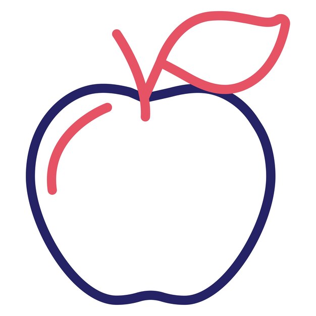 Ilustración vectorial del icono de manzana del conjunto de iconos de frutas y verduras