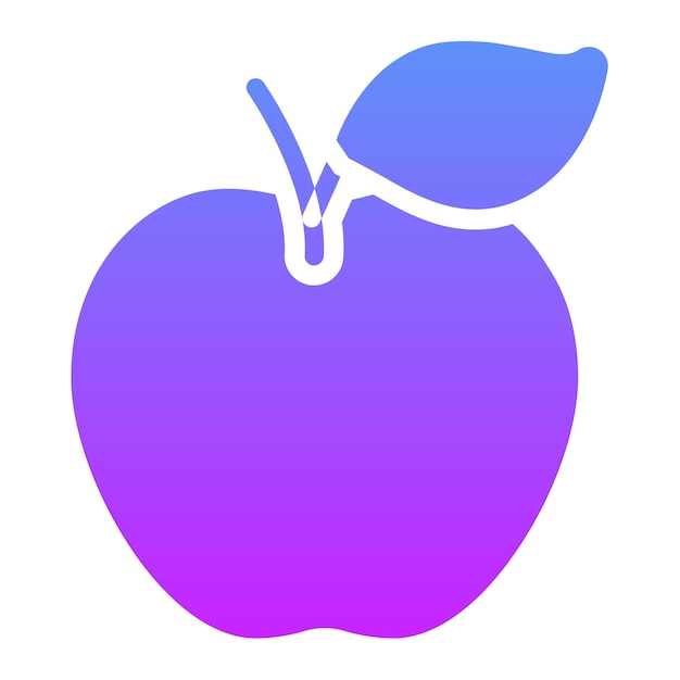 Ilustración vectorial del icono de manzana del conjunto de iconos de frutas y verduras