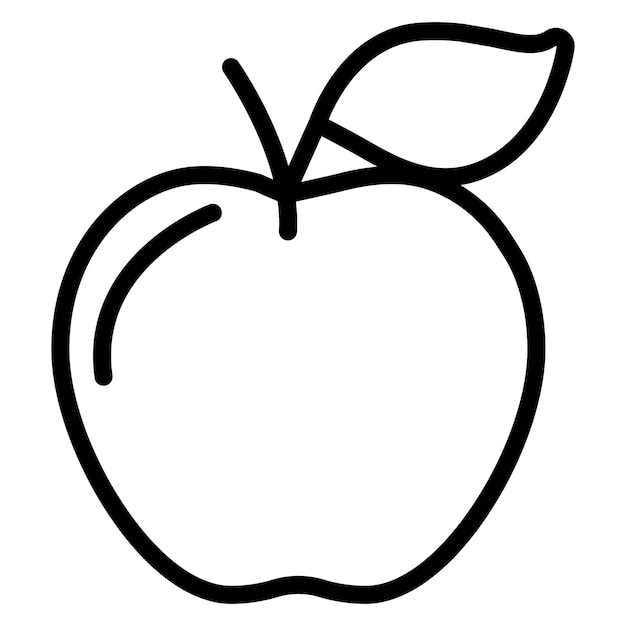 Ilustración vectorial del icono de manzana del conjunto de iconos de frutas y verduras