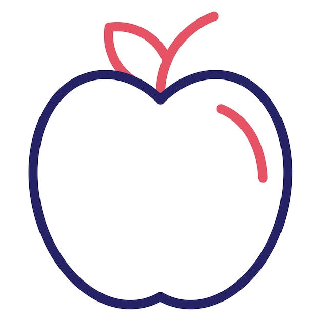 Ilustración vectorial del icono de manzana del conjunto de iconos del jardín de infantes