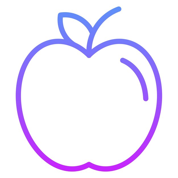 Ilustración vectorial del icono de manzana del conjunto de iconos del jardín de infantes