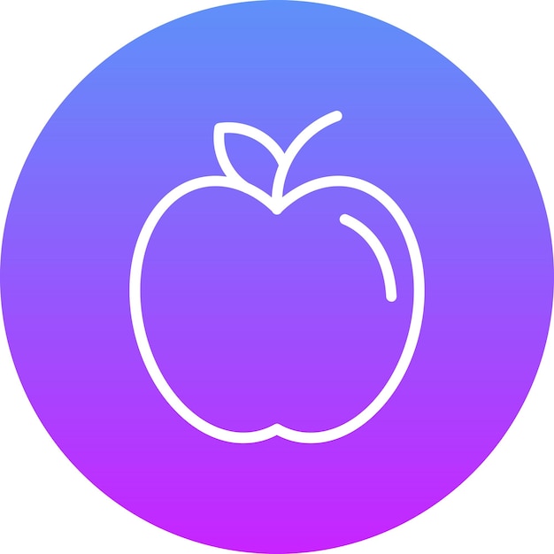 Ilustración vectorial del icono de manzana del conjunto de iconos del jardín de infantes