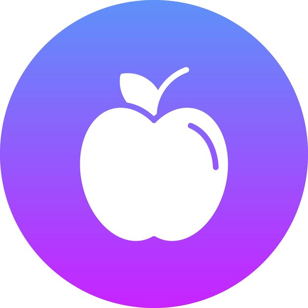Ilustración vectorial del icono de manzana del conjunto de iconos del jardín de infantes