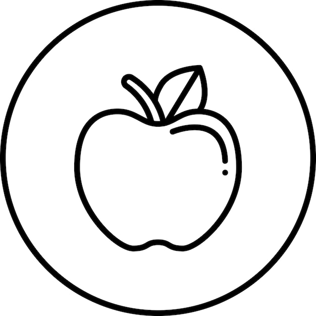 Ilustración vectorial del icono de la manzana del conjunto de iconos de la mañana y el desayuno