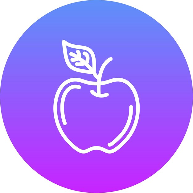 Ilustración vectorial del icono de manzana del conjunto de iconos de otoño