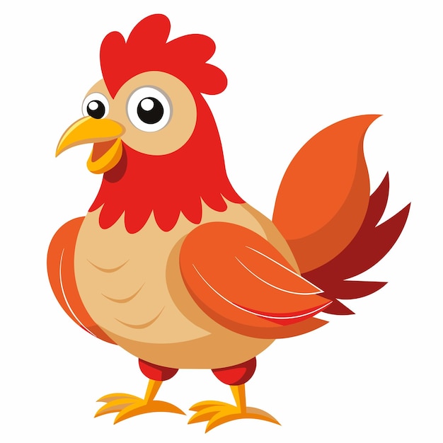 Ilustración vectorial del icono de la mascota de la gallina