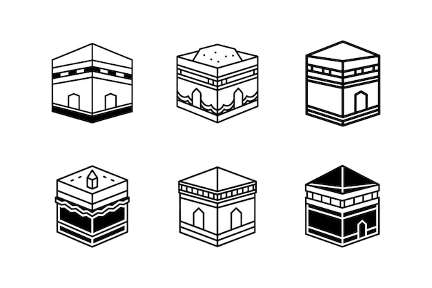 Ilustración vectorial icono de la meca de Kaaba