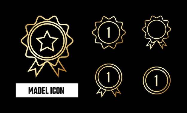 Ilustración vectorial del icono de la medalla de oro