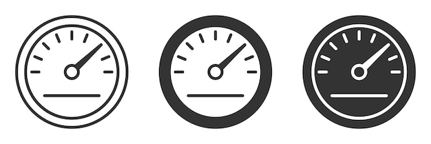 Ilustración vectorial del icono del medidor de velocidad en estilo plano