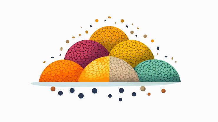 Vector ilustración vectorial del icono de mezcla de granos de colores