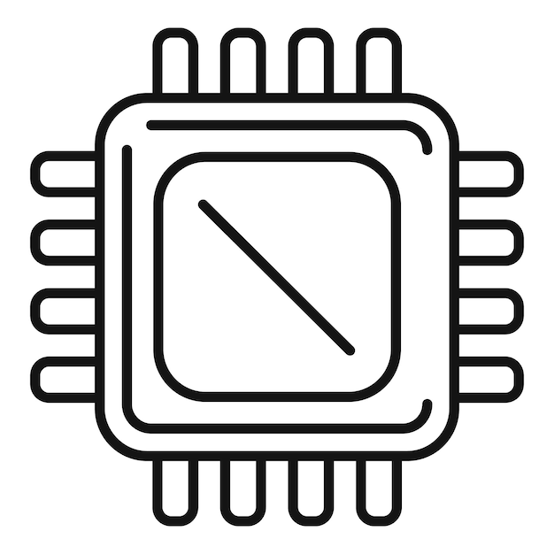 Ilustración vectorial de un icono de microchip