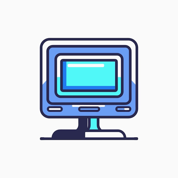 Vector ilustración vectorial del icono del monitor de la computadora personal