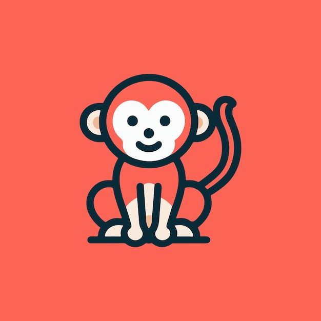 Una ilustración vectorial de un icono de mono