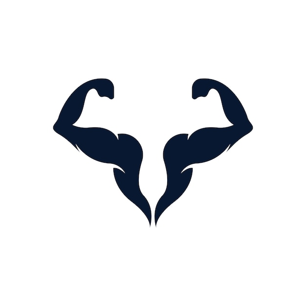 Vector ilustración vectorial del icono del músculo del brazo del logotipo del bíceps
