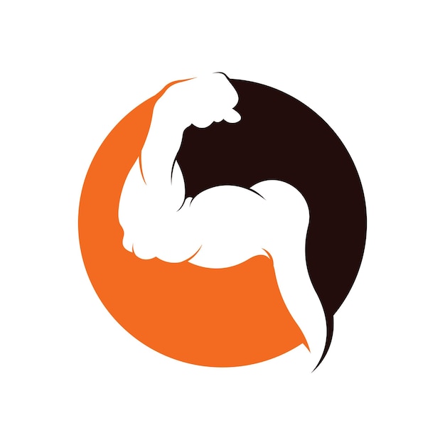 Ilustración vectorial del icono del músculo del brazo del logotipo del bíceps