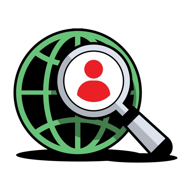 Ilustración vectorial del icono del navegador de búsqueda global