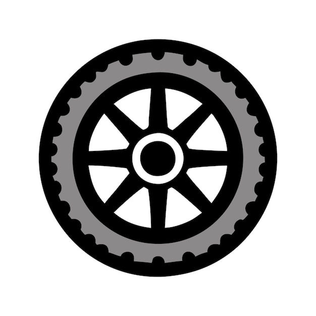 Ilustración vectorial del icono de un neumático de automóvil