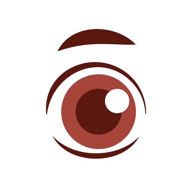 Vector ilustración vectorial del icono del ojo sobre un fondo blanco