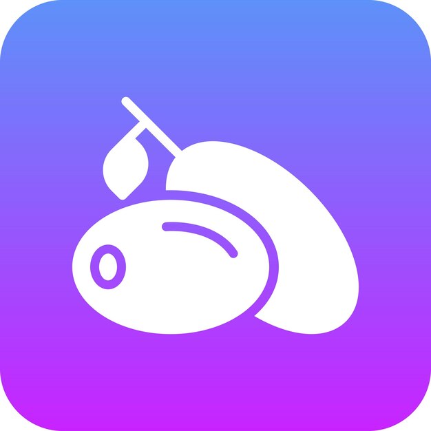 Ilustración vectorial del icono de la oliva del conjunto de iconos de frutas y verduras