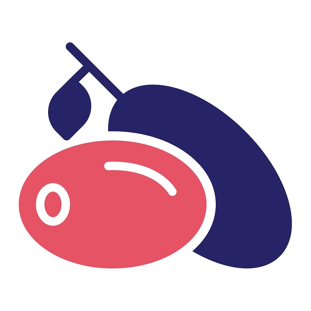 Ilustración vectorial del icono de la oliva del conjunto de iconos de frutas y verduras