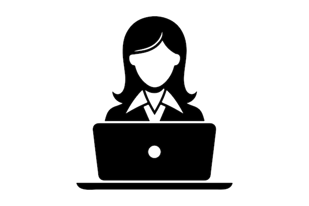 Ilustración vectorial del icono del operador de computadora