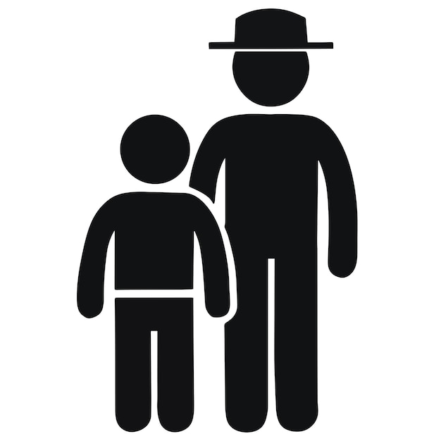 Vector ilustración vectorial del icono de padre e hijo