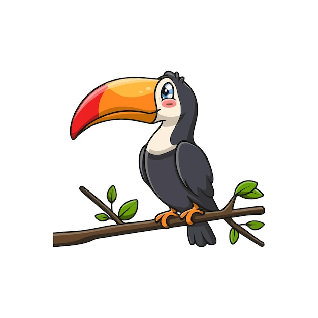 Ilustración vectorial del icono del pájaro tucán