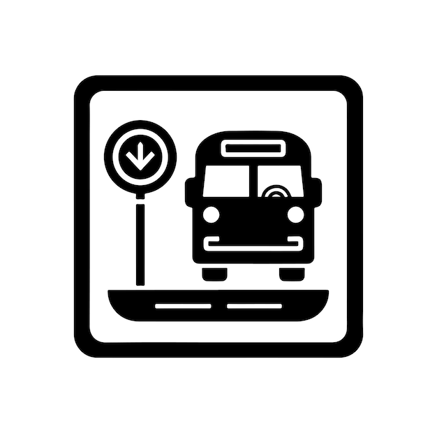 Ilustración vectorial del icono de la parada de autobús