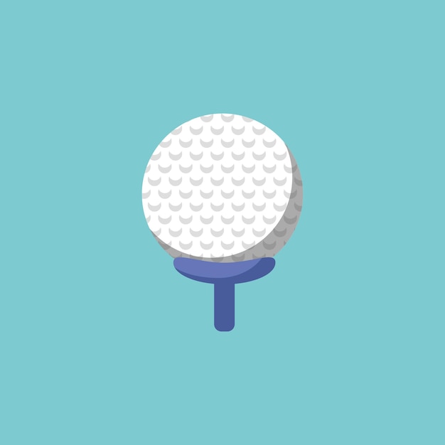 Ilustración vectorial del icono de la pelota de golf en el soporte