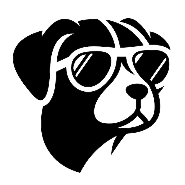 Ilustración vectorial del icono del perro con gafas de sol