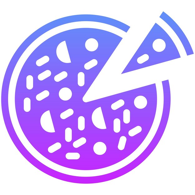 Ilustración vectorial del icono de la pizza del conjunto de iconos de catering