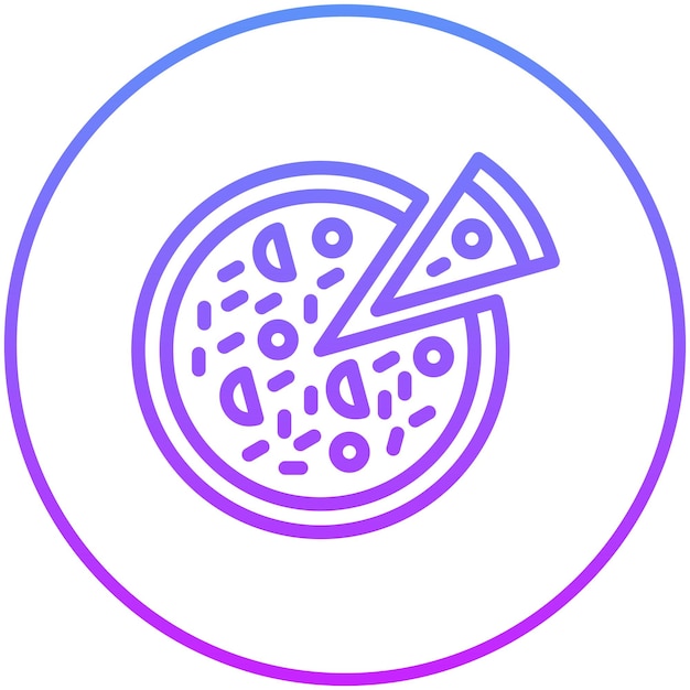Ilustración vectorial del icono de la pizza del conjunto de iconos de catering