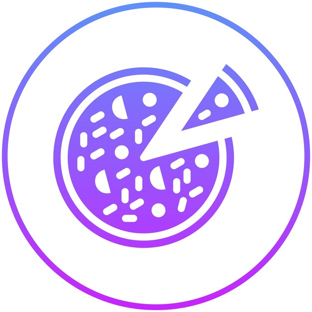 Ilustración vectorial del icono de la pizza del conjunto de iconos de catering