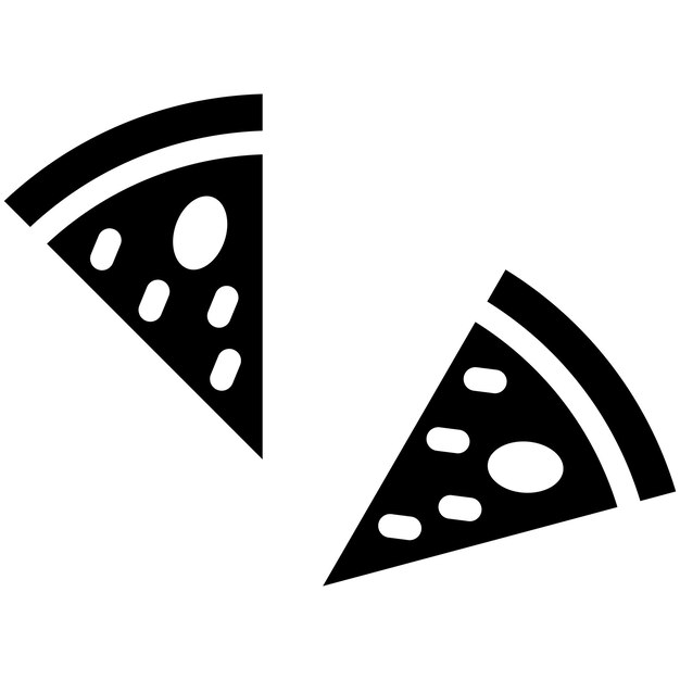 Ilustración vectorial del icono de la pizza del conjunto de iconos de Street Food